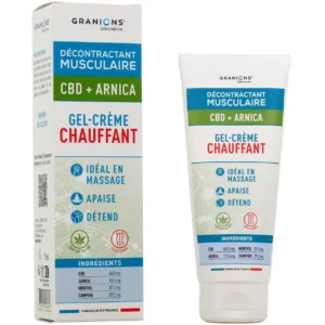 Granions CBD et Arnica Gel-Crème Chauffant Massage Musculaire 75 ml