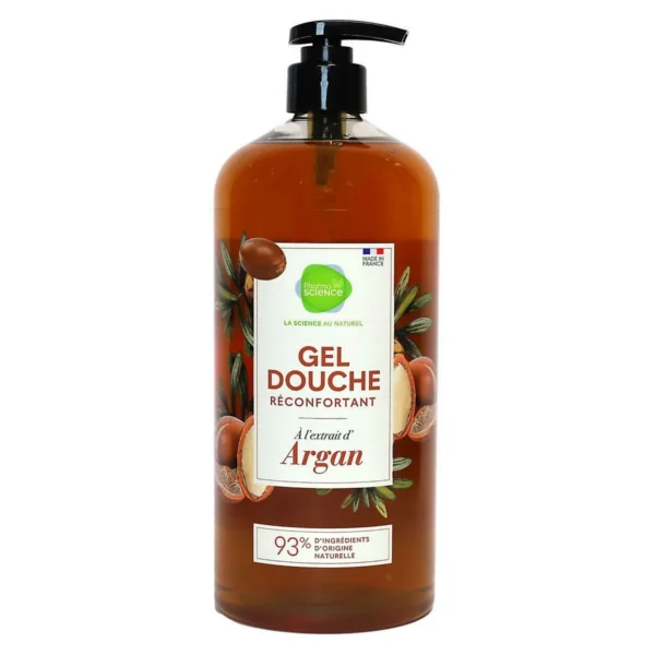 Pharmascience Gel Douche Réconfortant à l'Extrait d'Argan Bio Visage et Corps Toute la Famille 1 L