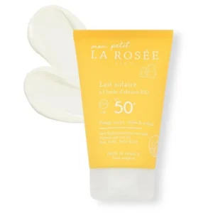 Mon Petit La Rosée Lait Solaire SPF50+ Bébé et Enfant Visage et Corps Abricot Bio Dès la Naissance Format Voyage