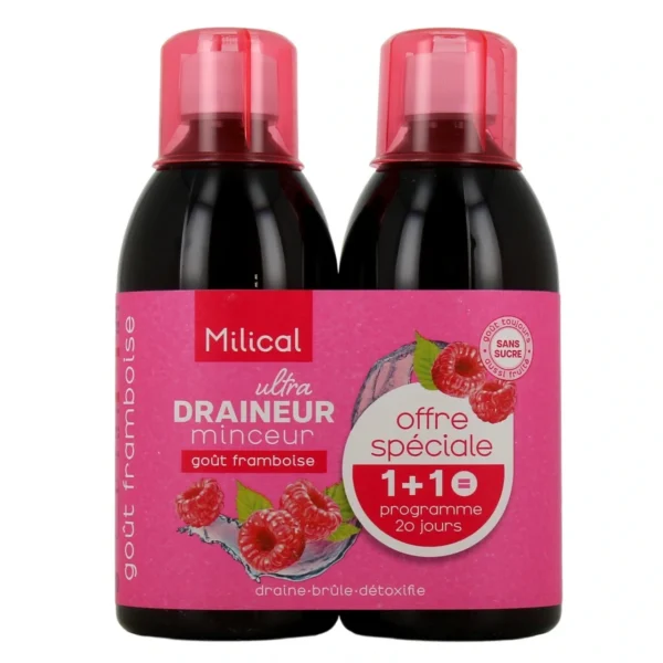Ultra Draineur Minceur Lot de 2 x 500 ml - Goût : Framboise