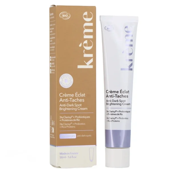 Krème Crème Éclat Anti-Taches Bio Peaux Sensibles Unifie le Teint 50 ml