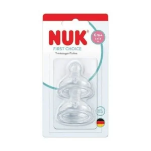 NUK First Choice 2 Tétines Silicone Perçage XL 6 Mois et Plus Physiologiques Anti-Colique