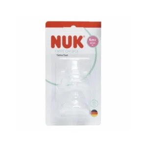 NUK First Choice 2 Tétines Silicone Perçage Flow Control 6 Mois et Plus Débit Régulé Physiologiques