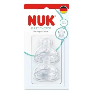NUK First Choice+ Tétines Physiologiques Silicone Taille M Anti-Coliques Lot de 2