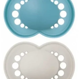 NUK First Choice Nuit 2 Sucettes Physiologiques 18-36 Mois Lapin Mouton Silicone Anneau