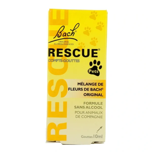 Rescue Pets Original Fleurs de Bach Gouttes pour Animaux Sans Alcool 10 ml