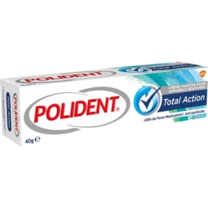 Polident Total Action Crème Fixative Appareil Dentaire Fixation 3D 12 Heures 40 g