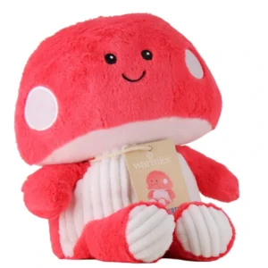 Cozy Peluches Déhoussables Bouillotte Champignon Rose