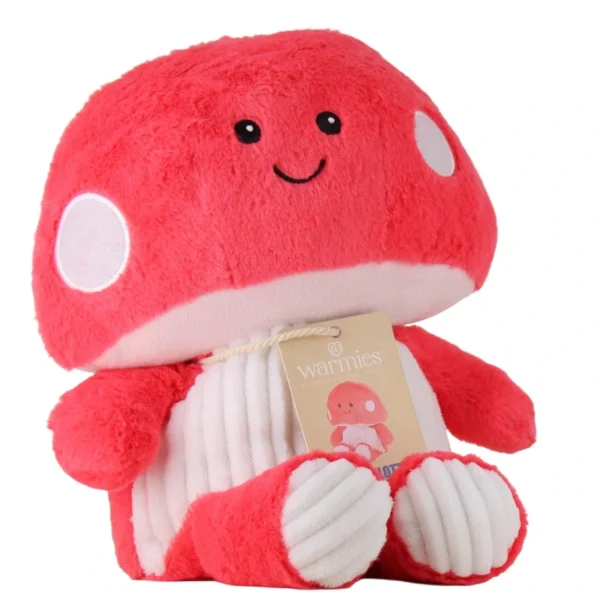 Cozy Peluches Déhoussables Bouillotte Champignon Rose
