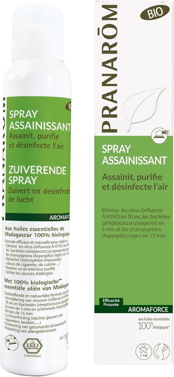 Pranarôm Aromaforce Spray Assainissant Bio Orange Douce Ravintsara, 150 ml