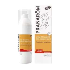 Pranarôm Aromalgic Huile de Massage Bio Dos, Cuisses et Mollets 100 ml