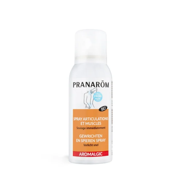 Pranarôm Aromalgic Spray Concentré Muscles et Articulations Bio Effet Froid Menthe des Champs Gaulthérie Sans Massage 75 ml