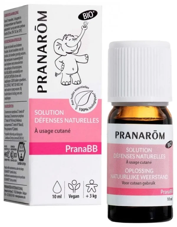 Pranarôm PranaBB Bio Solution Défenses Naturelles Massage Bébé dès 3 Mois 10 ml