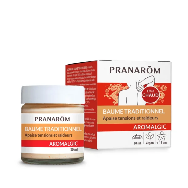 Pranarôm Aromalgic Baume Traditionnel Chauffant 8 Huiles Essentielles Muscles et Articulations dès 15 Ans 30 ml