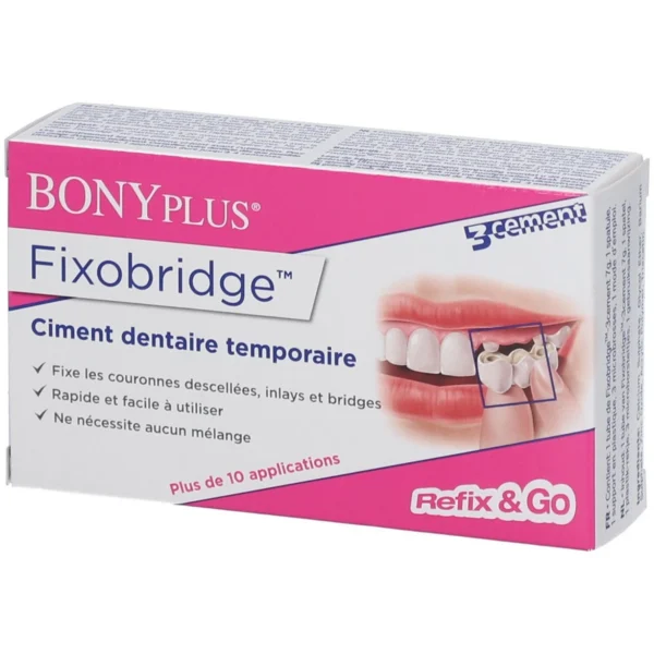 Bonyplus Fixobridge Ciment Dentaire Temporaire pour Couronnes et Bridges