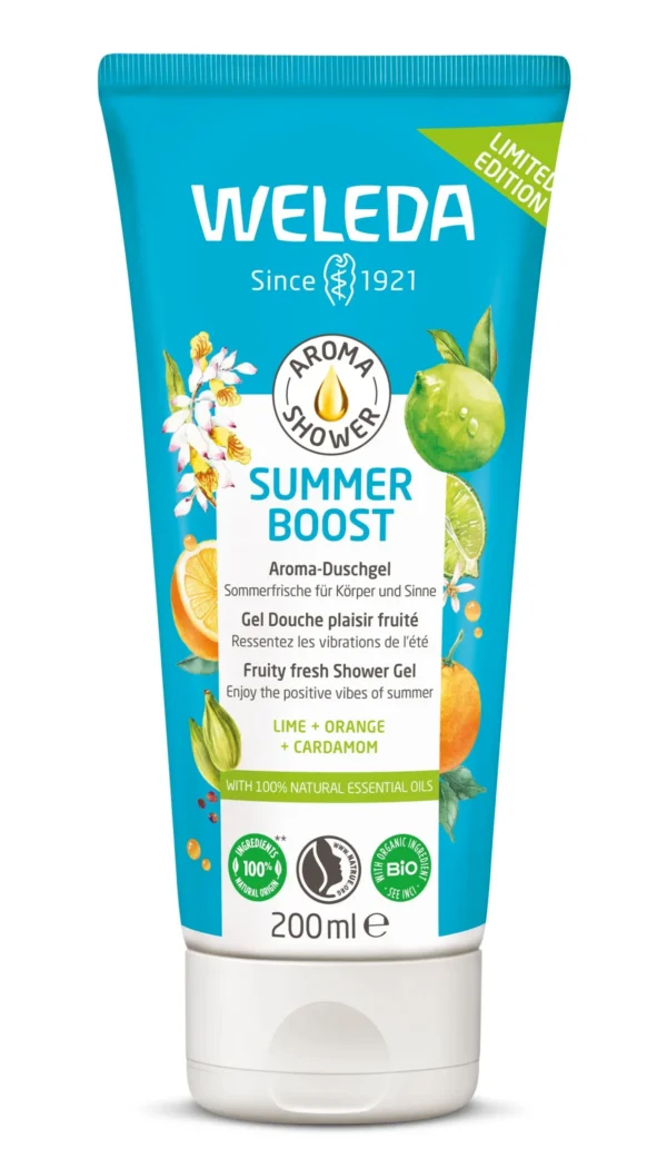Weleda Gel Douche Summer Boost Édition Limitée Parfum Fruité 100 % d'Origine Naturelle Vegan 200 ml