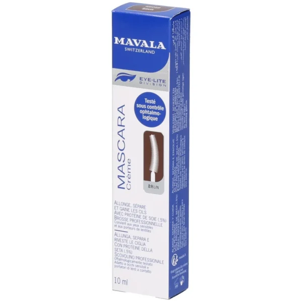 Mavala Eye-Lite Mascara Crème Allongeant Brun Protéines de Soie Yeux Sensibles 10 ml