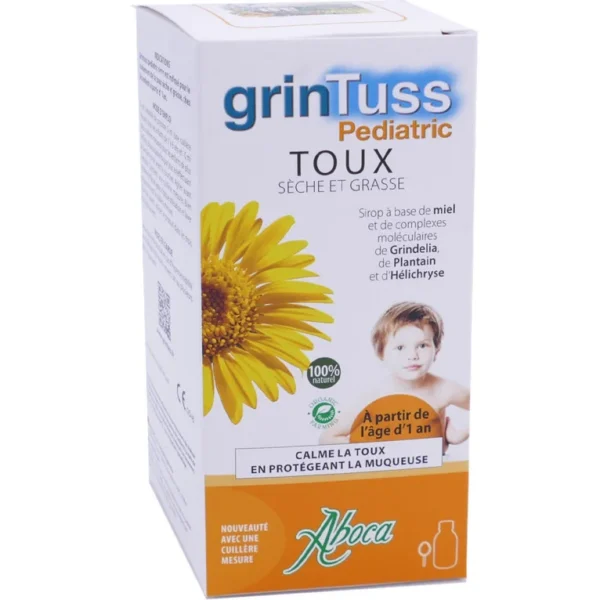 Aboca Grintuss Pediatric Sirop Toux Sèche et Grasse Enfant, Flacon de 210 g