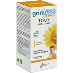 Aboca Grintuss Pediatric Sirop Toux Sèche et Grasse dès 1 an, Flacon de 180 g