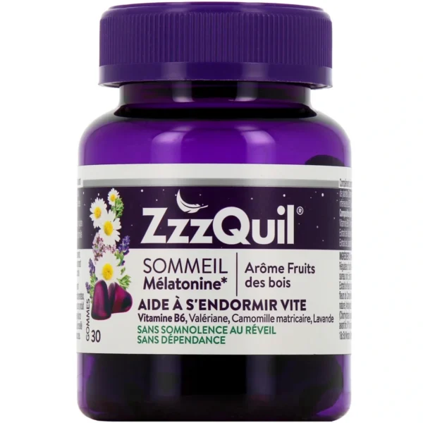 ZzzQuil Sommeil Fort - Gommes arôme naturel fruits des bois - 60 gommes
