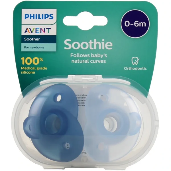 Avent Soothie Sucette anatomique bébé 0-6 mois Bleu